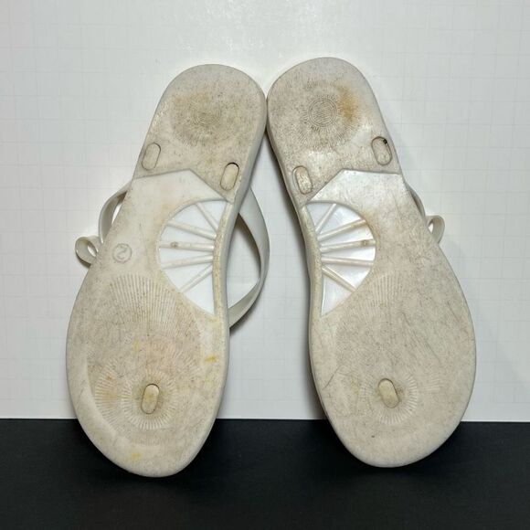 Girls MICHAEL KORS White Cork Print Footbed Flip Flop Sandals / Size 2 - Picture 7 of 8